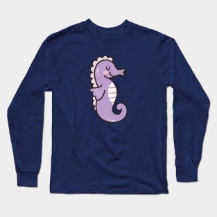 Cute Seahorse Doodle Long Sleeve T-Shirt